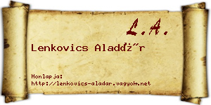Lenkovics Aladár névjegykártya